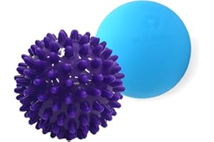 BILDER - Pallina Massaggio Piedi, Set 2 Palline Lacrosse e Punte per Automassaggio su Tutto il Corpo, Sfere Massaggi per Rilassamento Muscolare, Fisioterapia e Stimolazione della Circolazione