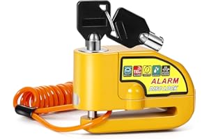 Motorbike Alarm Disc Brake Lock, Gbivbe Motorcycle Disc Lock 110dB with 1.5M Reminder Cable, High Security Motorbike Locks for Motorcycle Bike Moped Vespa Motocross Accessories