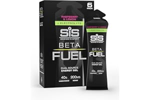 Science in Sport BETA Fuel + Electrolyte Energy Gel – Raspberry & Lemon | 40g Dual-Source Carbs with 200mg Sodium - Ideal for Endurance Training & Hydration (6 Pack)