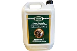 LYSSOLEN - Limpiador de Suelos Parquet y Friegasuelos Profesional - Limpia y Protege Suelos de Madera Barnizada - Fórmula Potente y Eficaz para Limpieza Hogar y el Cuidado de la Madera (5000 ml)