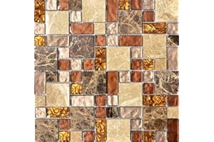 MOSANI MOS88-1303 Carrelage mosaïque Transluzent Beige Marron