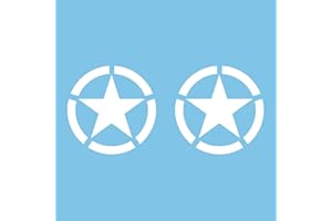 Autodomy Autocollants 4x4 Off Road Étoiles Militaire US Army Différentes Tailles 10 cm 15 cm 20 cm Pack de 2 unités pour la Voiture (Blanc, 15 Cm)