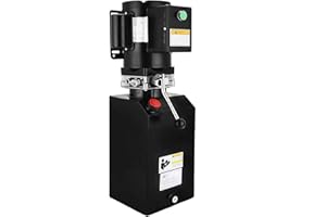 BUOQUAA BuoQua Confezione di Unità Idraulica 12VDC 3PH 2950PSI Confezione Pompa Idraulica per Sollevatore Auto 220V 60HZ 2850 PRM per Officina Riparazioni Auto (14L / 3,7 galloni)