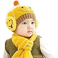 SYGA Baby Girls Boys Cute Hats and Scarf Set, for 6 Months - 3 Years Knit Warm Hat Beanie Cap Hat_Yellow. Circumference:46-50 cm
