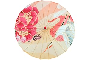 CAGFINY Parapluie chinois en papier huilé fait à la main en tissu de soie pour intérieur ou extérieur