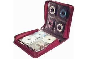 TRAVEL HOPPA 256 Capacity CD/DVD Protective CD Case Wallet Organiser Storage Holder Bag Portable with Carry Handle - HOLDS 256 CD's DVD's Blu Ray Video Games Disc's - ROSE
