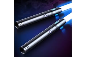 ANASABER Lightsaber, Dueling Light Saber 2 Pack, 12Color RGB Lightsabers with Metal Hilt, 4 Sound Fonts, FX Double-bladed Light Sabers for Kids Adults Birthday Xmas Gift, Halloween Cosplay, Black S8