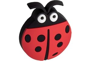 Gedotec Gummigriff Kinder-Möbelknopf Motiv Möbelgriff für Schubladen im Kinderzimmer & Möbel - Marienkäfer | Gummi Speichelecht | Schubladen-Knopf elastisch | 1 Stück - Kinder-Griff für Schranktür