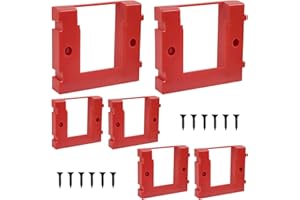 LLLRLPEIASE 6 Stück Akkuhalter Wandhalterung 18V, mit 12 Schrauben, ABS Batteriehalter, Geeignet für Werkstatt Reinigen, Kompatibel mit Makita, Dewelt, Milwaukee, Bosch (Rot)