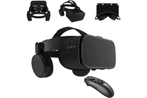 LONGLU VR Headset für Telefon Virtual Reality Headsets mit Fernbedienung, Mobile VR 3D Video Brille Brille für Filme & Spielspiele, kompatibel für iPhone Android Handys (schwarz)