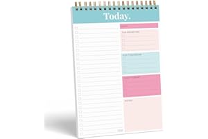 SWEETZER & ORANGE S&O Daily Planner Notepad for Productivity - 52 Page Routine To Do List - Undated Writing pad and Organizer - Every dayTo Do List Scheduler- Coiled Task Planner - Regular planner - TEAL