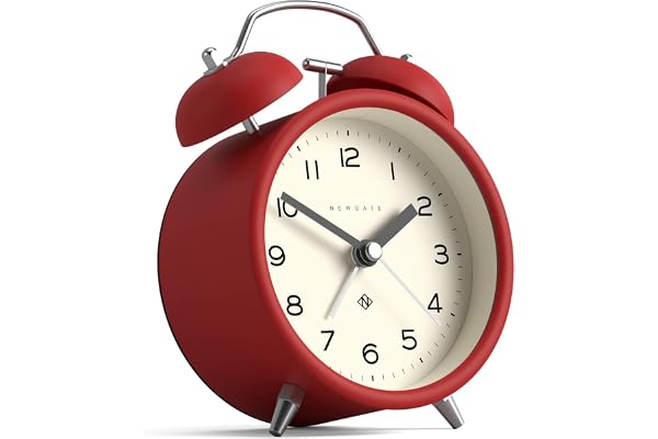 NEWGATE ® Charlie Bell Echo Alarm - liten samtida sängväckarklocka - sovrumstillbehör - väckarklockor - kontorstillbehör - sängklocka - arabiska siffror