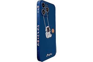 Yonds Queen Bonita funda para iPhone 13, diseño de astronauta de dibujos animados planeta y luna elegante y suave a prueba de golpes funda protectora (iPhone 13, planeta azul)