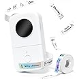 Phomemo Label Maker Machine D30 Mini Label Printer with 1 Roll Label,Handheld Sticker Printer Maker,Thermal Label Printer for School Office Home Organization,Compatible With Android & iOS - White