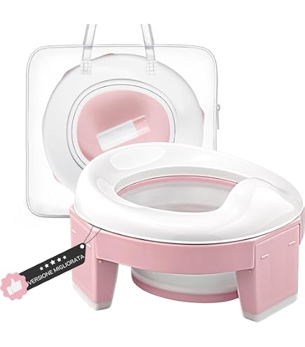 RIVERMUM® Kit vasino portatile per bambini, pieghevole, Banana XL, vasino per bambini, portamatile per viaggi o casa, WC portatile per bambini, Potty Training, include borse, adesivi e cacalendario