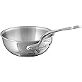 Mauviel 5212.24 M Cook Curved Splayed Saute 24CM Cast SS Hdl 2.6MM Pan, 24", Stainless Steel
