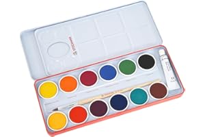 Stockmar Deckfarben - 12 Farben + Deckweiß + Pinsel + Mischpalette