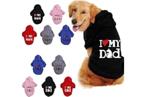 JAXICH Dog Sweater Pet Jacket Pet Dog Classic Knitwear Sweater Warm Winter Coat Pet Fleece Sweatshirt Jumper Sweater Jacket for Dogs, I LOVE MY DAD, S-9XL