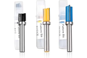 CPROSP Rraise pour Affleurer Droite de 8 mm Fraise à Bois, Servir de Fraise à Copier et de Fraise à Arraser/Affleure, Fraise à Copier 8 MM