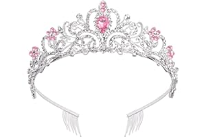 SYIJUPO Tiara Corona di Cristallo, Diadema con Strass Pettine per Donna per la Cerimonia Nuziale Coroncina Prom Dresses Pageants Princess Compleanno Parties Crown,Sposa Principessa Donna Bambina Wedding Tiara