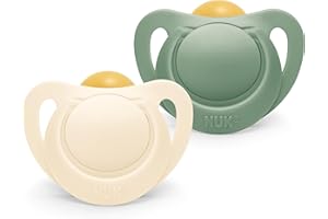 NUK for Nature Babyschnuller | 0-6 Monate | Nachhaltige Gummischnuller | Über 98 % natürliche Rohstoffe | Eukalyptusgrün | 2 Stück