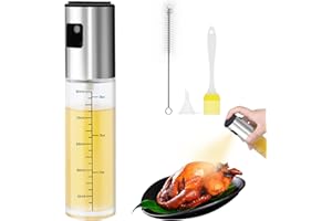 HUSAIHU Oil Sprayer Dispenser for Cooking, 100ml Bottle Vinegar Sprayer, Olive Oil Glass Bottle for Salad, BBQ, Kitchen Baking, Air Fryer, Grilling