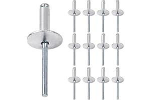 HOAAIGO 50 Stück Blindnieten Blindniet mit Gewölbtem Aluminiumkopf Aluminium-Blindnieten mit Großem Flansch, für Blech, Holzbearbeitung, Industrie (4,8 * 10 * 16 mm)