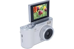 VBESTLIFE Digital Camera for Photography, 1080P 48MP Vlogging Camera with 2.4 Inch 180° Flip Screen, 8X Digital Zoom Compact Retro Camera (White)