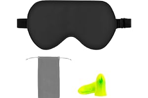 Amazon Basics sovmask i äkta, naturlig mullbärssilke med böjd form och justerbart band