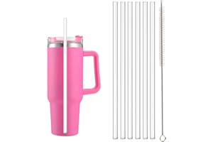 Zueyen 6 Stück 31cm wiederverwendbare Klare Hartplastik Strohhalme ohne BPA, transparente Ersatz Trinkhalme für 40/30 Unzen Glas und Becher, Sind leicht 、langlebig und super hitzebeständig