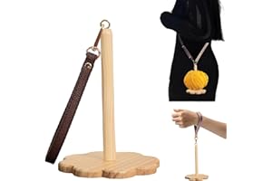 Alleshelfer Handgelenk Garnhalter aus Holz, Wollwickler Handgelenk, Garnhalter mit Handschlaufe, 360° Drehung Tragbarer Handgelenk Garnhalter, Verhindert Garnverheddern, Geschenk für Strickliebhaber
