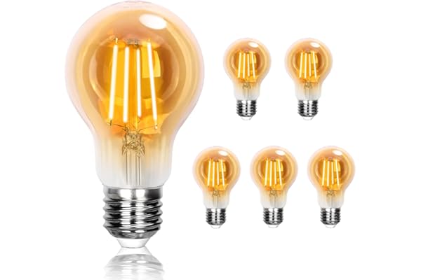 Aigostar Bombilla LED E27 Vintage Retro Vintage 4W (Equivalente a 37W), Blanco Cálido 2200K, 430 Lúmenes, Ángulo de Apertura: 330°, CRI＞80, No Regulable, 5 Unidades