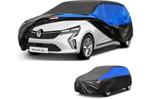 GUNHYI Housse Voiture Imperméable Respirante, Bâche pour Renault Clio (2001-2025), Bleu NoirGarage Complet de Voiture pour la Pluie Soleil Poussière Protection et Doublure.