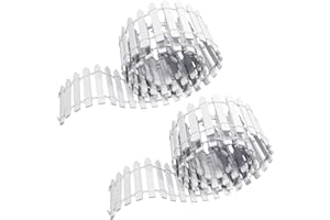 MAXQUU 2pcs White Miniature Wooden Fence, Dollhouse Garden Fence, Decorative Micro Landscape Fence, Architectural Model Making, Christmas DIY Decoration Accessories (90 * 5cm)