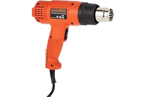 BLACK+DECKER 1750W Corded 2 Mode Heat Gun for Stripping Paint, Varnishes & Adhesives, Orange/Black - KX1650-B5,