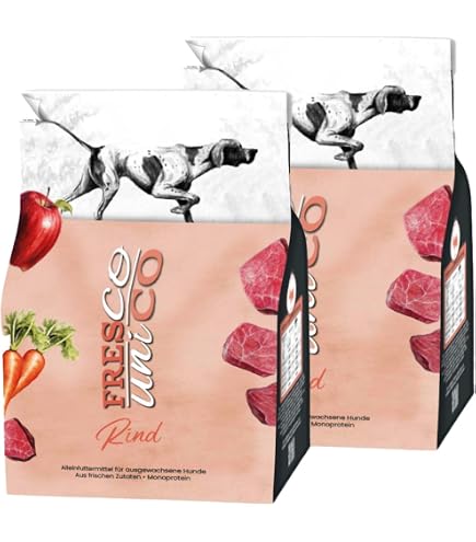 FRESCO Dog Unico Huhn 5kg | Hundefutter trocken mit 66%  Frisch-Fleischanteil & Gemse | Mono-Protein & hohe Vertrglichkeit |  Trockenfutter fr Hunde sensitiv | 2,5kg Doppelpack : Amazon.de: Haustier