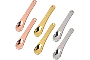 HANUNALIR 6 Pieces Metal Makeup Spatula, Mini Cosmetic Spatula Reusable Face Cream Applicator, Multifunctional Skincare Spoon Skin Care Spatula Beauty Tools for Makeup Facial Cream Facial Mask