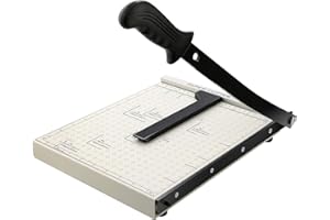 COOCHEER Paper Cutter Guillotine A4, 10 Sheets Heavy Duty Paper Trimmer with Blade Lock Safety Metal Base for Office Home School Cutting Crafts Photos White