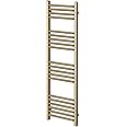 Greened House Brushed Brass Straight Heated Towel Rail 300mm Wide x 1200mm High Flat Central Heating Towel Radiator