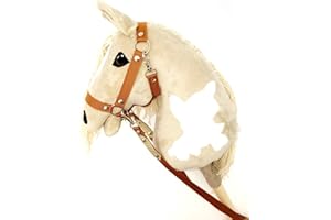 HORSE & TOYS Steckenpferd A4 (Pferd auf einem Stock) Hobby Horse A4 komplett mit Kantar wie auf dem Foto (krem)