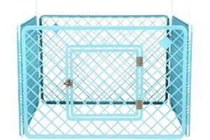 Iris Ohyama, Playpen, Recinto, Perrera para perros y gatos con 4 paneles , A90 x F90 x A60 cm, H-604, Azul