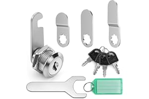 GlasFlength Cerradura Buzon 16mm, Cerradura de Buzón con 4 llaves y 4 Placas de Bloqueo Diferentes Cerra dura de Palanca Cerra dura de Leva para Puerta de Armario Bu zón Archivos Escritorio de Oficina