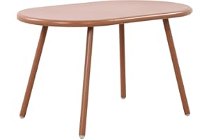 CLP Table Basse Velva I Table de Salon Ovale pour l'extérieur et l'intérieur I Table de Jardin résistante aux intempéries et aux UV, Couleur:Terracotta