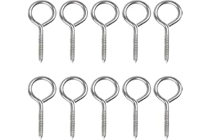 Drenky 10 pezzi M5 x 70 Vite Occhielli Ganci avvitabili Acciaio inossidabile 304 Gancio a Vite Golfari Con filo di legno vite ad anello autofilettante Può essere usato all'interno o all'aperto