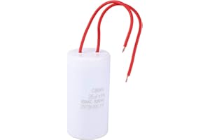 MISKALL CBB 60 Anlaufkondensator 25µf, Kondensator, 450V AC, Wasserpumpen-Starterkondensator mit Drahtleitung, für Motoren für Haushaltsgeräte