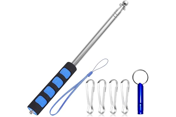 Dantolo Poteau télescopique pour drapeau, mât télescopique de 2,5 m pour voyage, activités de plein air, leçons, entraînement (bleu)