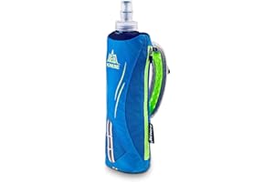 Azarxis Handheld Water Bottle Quick Grip for Outdoor Running Hiking Marathon Jogging Cycling Hand Strap Hydration Packwith 500ml Soft Flask Can Hold 6.8 in Phones (Blue)