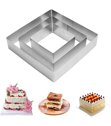 Moule à Gâteau Rectangulaire en Acier Inoxydable - Gohytal - 3 Pièces