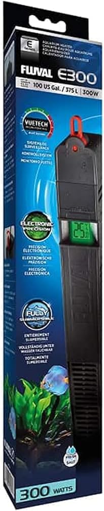 Fluval elektrikli ısıtıcı, akvaryum ısıtıcı, 375 l'ye kadar akvaryumlar için, 300 W
