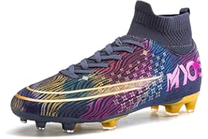 Aoikoy Chaussures de Football pour Homme Crampons Profession Athlétisme Entrainement Chaussures de Sport Antidérapant Athlétisme Adolescents High Top Chaussure Entrainement Crampons Football de Sport